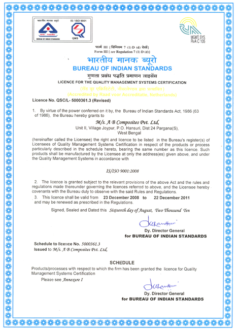 ISO 9001:2008 CERTIFICATE